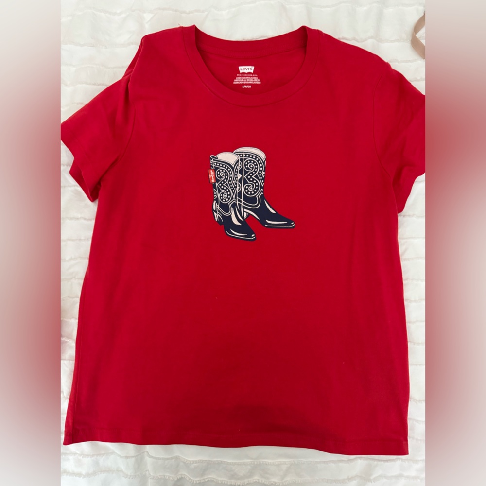 Levi’s Red T-Shirt with boot Design